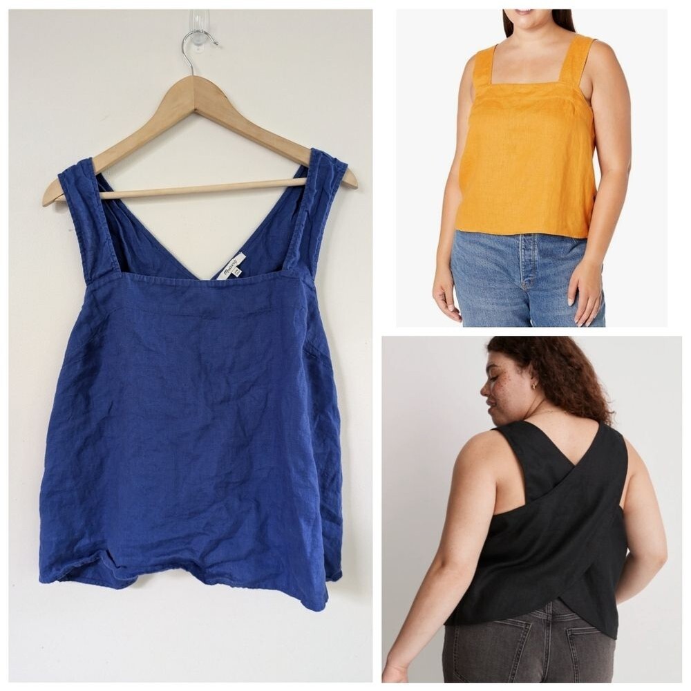 Madewell linen Sleeveless Top - Blue